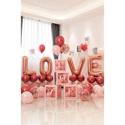 love字母铝膜气球装饰婚房结婚场景布置婚礼婚庆网红透明盒子套装图3