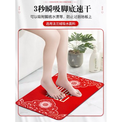 结婚地垫喜庆入户门喜庆地毯进门卧室门口门垫婚房装饰用品大全图3