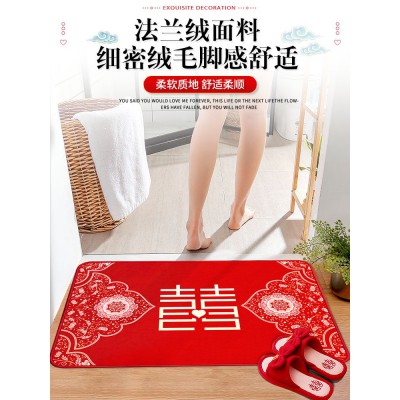 结婚地垫喜庆入户门喜庆地毯进门卧室门口门垫婚房装饰用品大全图5