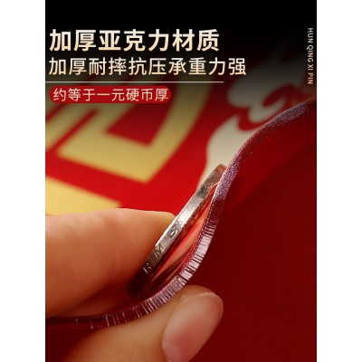 结婚果盘客厅红色喜庆订婚喜字喜糖盘糖果客厅茶几婚庆用品大全图2