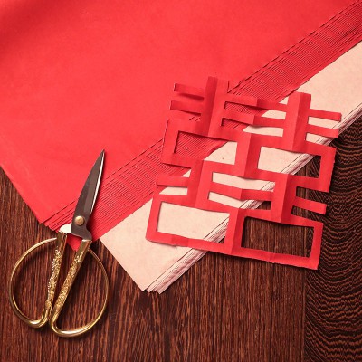 结婚红纸压井盖大张朱砂对联写字开工大吉婚礼道具创意用品剪纸图2