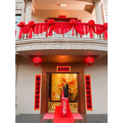 结婚用品大全婚礼婚房布置套装场景农村庭院子阳台楼梯纱扶手装饰图4