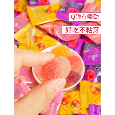 果汁软糖橡皮糖果白桃芒果味喜糖散装水果儿童网红小零食混装QQ糖图3