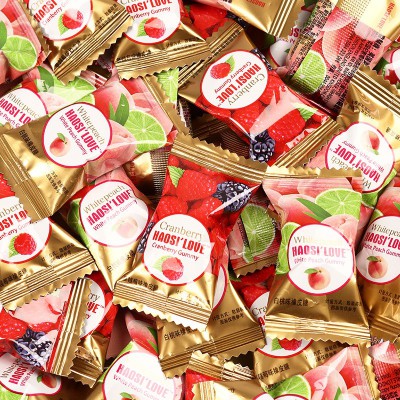 阿Q熊 果汁软糖蔓越莓水果味喜糖儿童网红零食品橡皮糖果批发散装图5