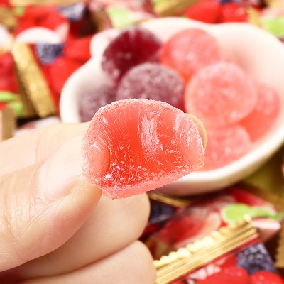 阿Q熊 果汁软糖蔓越莓水果味喜糖儿童网红零食品橡皮糖果批发散装图2