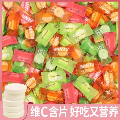 海盐无糖薄荷糖清口维C含片清新口气结婚庆喜糖散装批发零食糖果图2