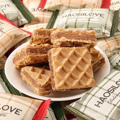 阿Q熊 熔岩夹心巧克力威化饼干休闲小零食品网红喜糖批发散装糖果图3