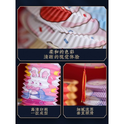 2023新年兔子花灯装饰 手工diy儿童手提发光宫灯过年春节灯笼挂饰图5