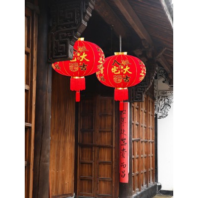 乔迁之喜装饰大红灯笼阳台一对搬家新居布置门口户外植绒宫灯挂饰图4