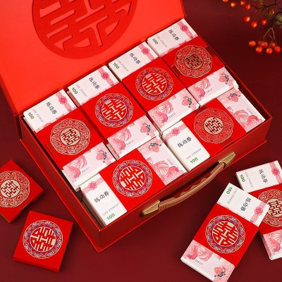 结婚红包捆钱套卡钱彩礼提亲聘礼喜字个性创意万元订婚彩礼钱盒子图5