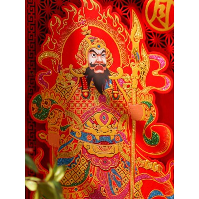 新年装饰2023年福字门神贴单门大门贴纸贴墙春节过年兔年立体年画图2