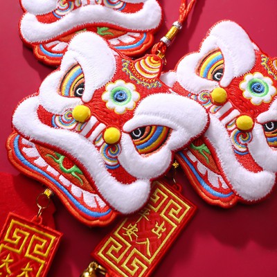 兔年醒狮挂件新年装饰品2023家用过年新春节舞狮门把手布置小挂饰图3