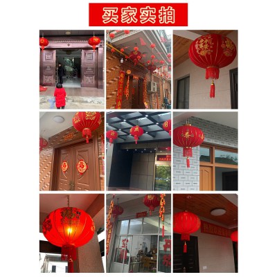 大红灯笼吊灯中国风新年春节装饰2022新款户外大门口阳台一对挂饰图2