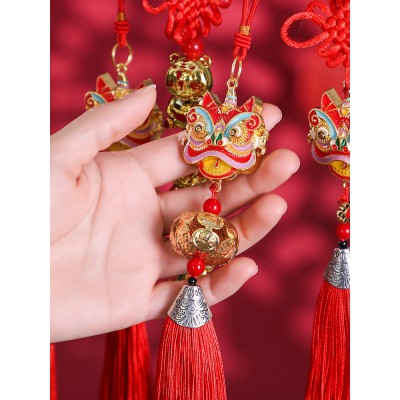新年装饰过年小挂件醒狮2023新款卡通吊饰中国结喜庆春节布置挂饰图2
