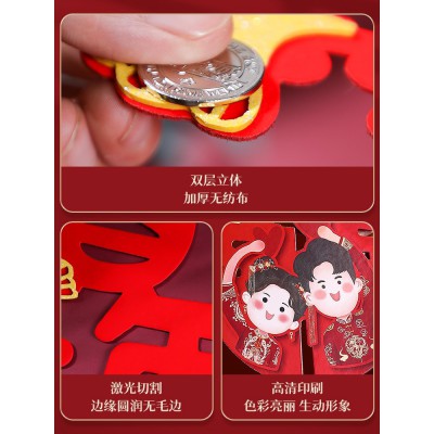 结婚专用大喜字贴纸装饰婚房门贴卧室布置婚礼囍立体挂件婚庆用品图5