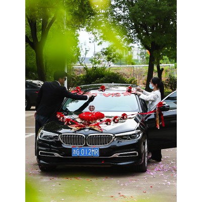 主婚车车队装饰手拉花结婚汽车丝带彩带副车头花高级婚礼婚庆用品图4