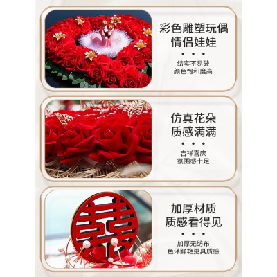 主婚车车队装饰手拉花结婚汽车丝带彩带副车头花高级婚礼婚庆用品图5