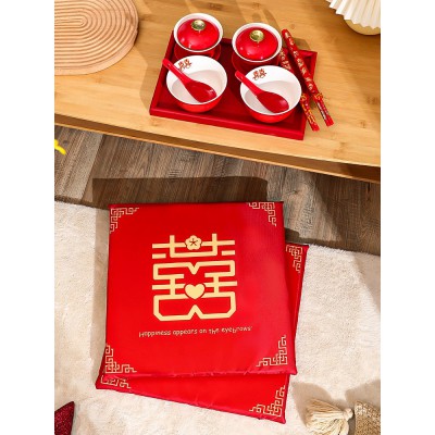 结婚敬茶杯敬酒杯喜碗对碗筷套装婚礼改口喜杯子托盘茶具婚庆用品图4