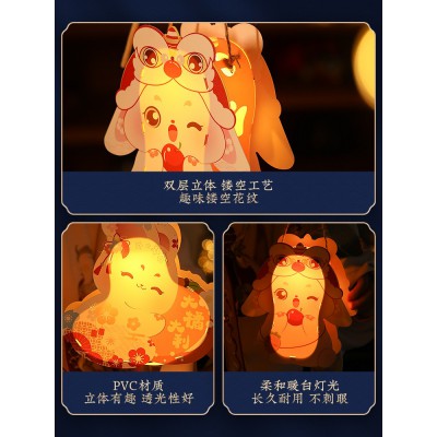 2023兔年灯笼儿童 diy手工制作材料包春节过新年元旦手提兔子宫灯图5