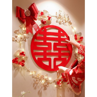 喜字贴结婚专用diy手工 客厅卧室大门贴纸双囍字婚礼婚房布置套装图2