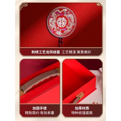 结婚订婚礼金盒聘金盒聘礼盒提亲现金礼盒五金礼金箱彩礼盒子10万图5