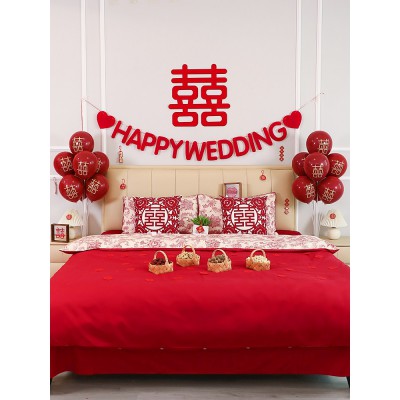 小红书同款婚房布置套装结婚礼男方新房卧室装饰婚庆网红气球套餐图3