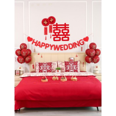 小红书同款婚房布置套装结婚礼男方新房卧室装饰婚庆网红气球套餐图4