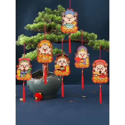2023兔年新年装饰品春节财神醒狮挂饰客厅盆栽挂树过年小红包挂件图5