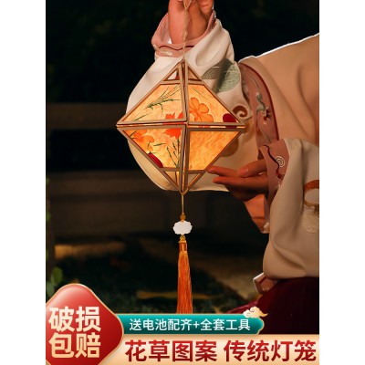 元旦节手提古风灯笼diy 新年手工制作材料包中式春节装饰花灯宫灯图2