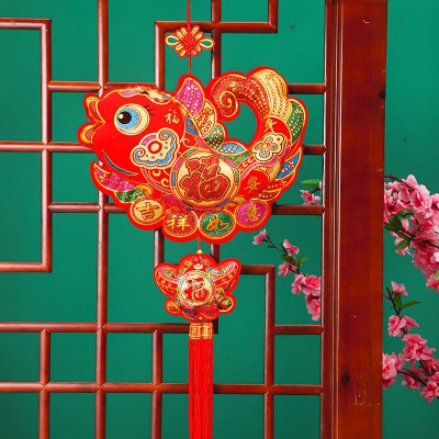 中国结对福字鱼吉祥挂件门上装饰双鱼客厅挂饰结婚过年年年有余小图2