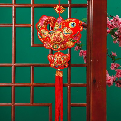 中国结对福字鱼吉祥挂件门上装饰双鱼客厅挂饰结婚过年年年有余小图4