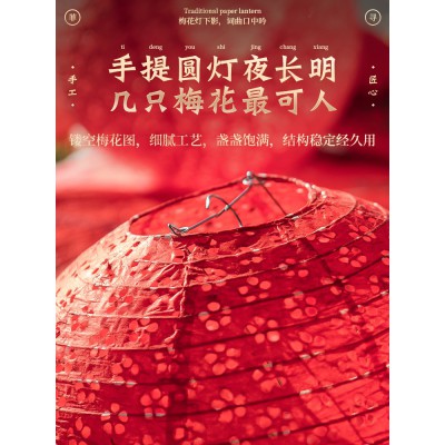 花灯手提古风儿童小灯笼挂饰 diy发光手工过年纸灯笼元旦装饰新年图4