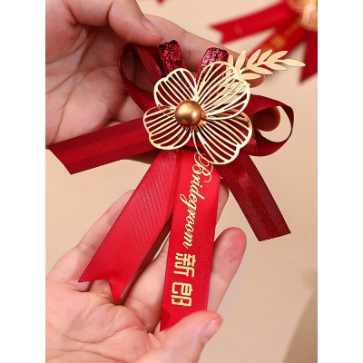 结婚胸花新娘新郎全套婚礼家人父母伴娘伴郎襟花婚庆新婚胸针一套图2