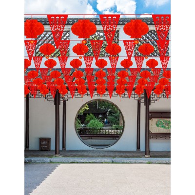 结婚门口彩旗装饰婚礼彩带现场布置农村院子喜字拉花婚庆用品大全图4