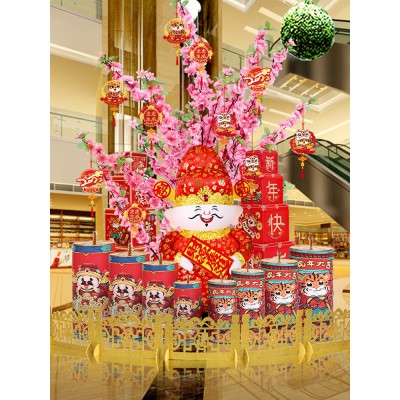 新年装饰品2023财神爷创意可爱家居客厅商场橱窗场景布置招财摆件图2