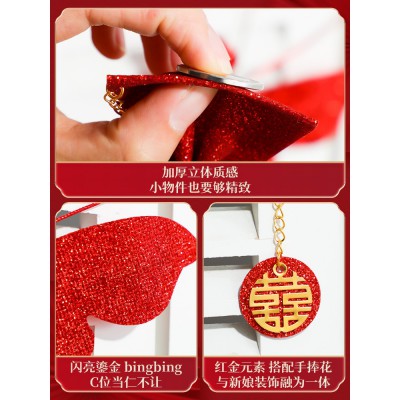 结婚立体仿真红色蝴蝶客厅卧室背景墙婚礼婚庆开关套婚房装饰布置图5