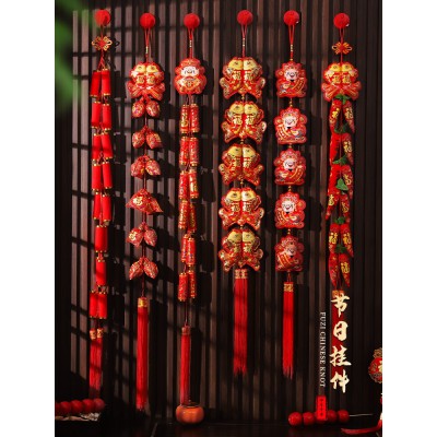 2023兔年新年过年装饰挂件辣椒串鞭炮挂饰室内客厅过年布置用品图3
