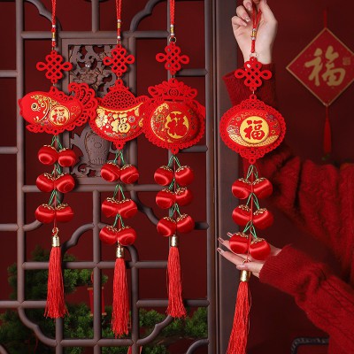 新房入宅乔迁搬家客厅装饰布置用品挂件结婚喜庆红辣椒鞭炮串挂饰图2
