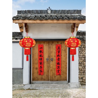 2023新款兔年春节大红灯笼户外防水阳台一对大门口过新年宫灯挂饰图2