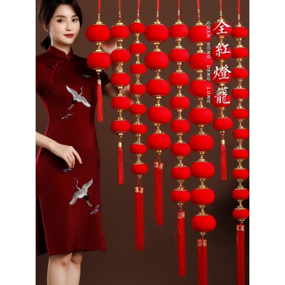 小红灯笼串挂饰大红户外喜庆会场布置挂件春节过年阳台新年装饰品图1