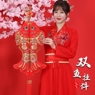 新年装饰用品年年有余鱼挂件春节中国结过年年货客厅玄关节日挂饰图5