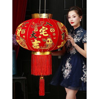 乔迁新居灯笼乔迁之喜绒布大红灯笼灯福字灯笼户外阳台装饰用品图2