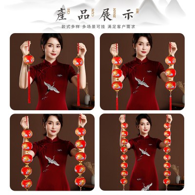 2022虎年小灯笼串新年挂件春节装饰过年挂饰家用卡通场景布置福字图4