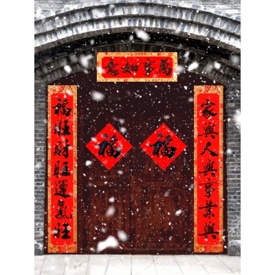 2023新年对联黑字纸门联1.5/1.8/2米对联自建房大门春节过年春联图2
