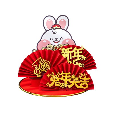 2023新年装饰卡通创意摆件商场售楼部小区春节元旦商城陈喜庆装饰图5