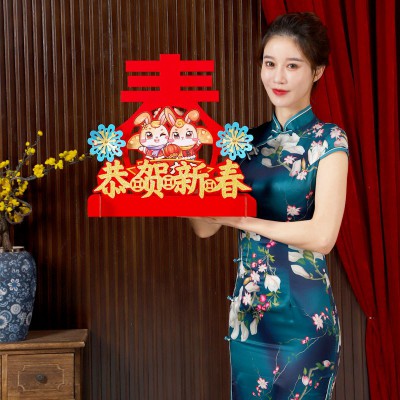 春节过年装饰小摆件工厂企业办公室场景布置节日装扮布置陈列堆头图3