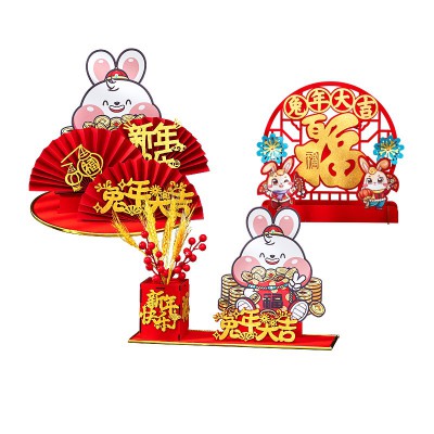 春节过年装饰小摆件工厂企业办公室场景布置节日装扮布置陈列堆头图5