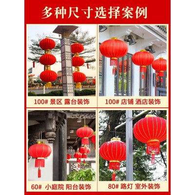 新年春节无线摇控红灯笼吊灯商场酒店企业免插电灯笼门口户外装饰图5