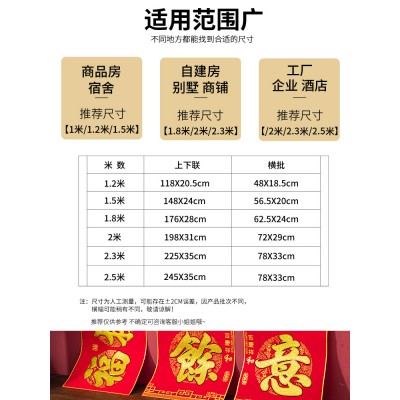 2023年兔年绒布对联春节家用生意兴隆春联商铺门店饭店大门口门联图3