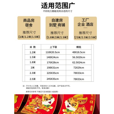 兔年对联2023新年春节卡通绒布春联家用过年办公室门福字门联门贴图3